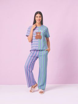 Sweet Dreams - Womens Graphic Printed T-Shirt with Pyjama Blue