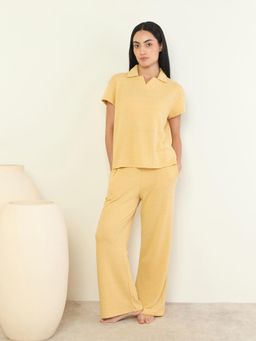 Sweet Dreams - Womens Textured Printed T-Shirt with Pyjama Beige
