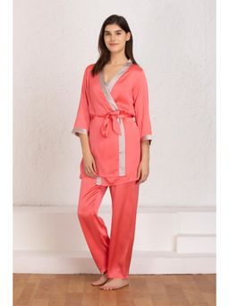 Private Lives - Vivian Spaghetti Top, Pyjama And Robe With Belt