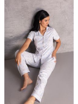 Private Lives - Morning Dew Cotton Shirt And Pyjama