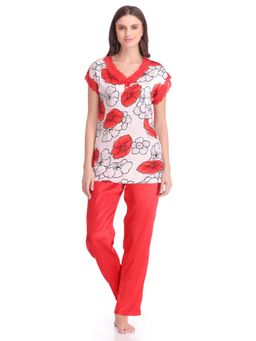 Private Lives - Floral Print Satin Top And Pyjama