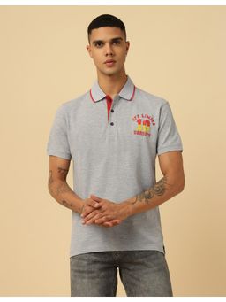 Off Limits - Men Varsity Polo T-shirt - Grey