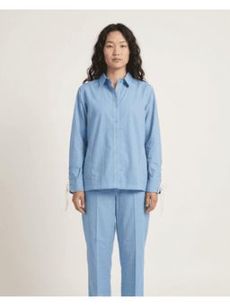 UNIMODA - Blue Cotton Poplin Co Ord Set