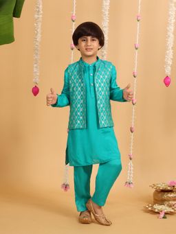 MASTARANG - Boy Aqua Boys Kurta with Pant and Jacket