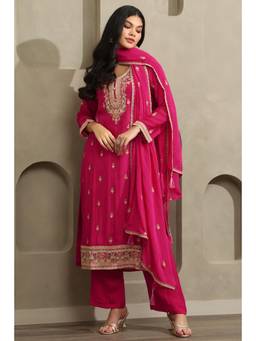 Soch - Pink Floral Embroidered Kurta with Pant and Dupatta