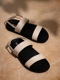 Inc.5 - Womens White Solid Open Toe Casual Flat Sandals