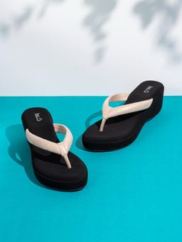 Inc.5 - Womens Beige Solid Round Toe Party Wear Wedge Heels