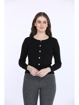 MAYSIXTY - Solid Black Full Sleeves T-Shirt