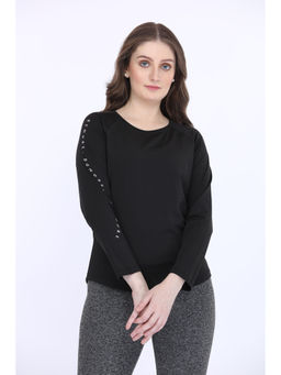 MAYSIXTY - Printed Black Full Sleeves T-Shirt