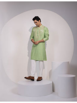 YOSEBA - Mehfil Mint Embroidered Kurta with Pant