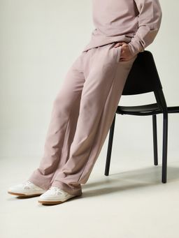 Cava Athleisure - Men Solid Wide Leg Pink Track Pant