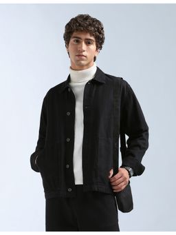 Flying Machine - Black Men Solid Regular Fit Jacket