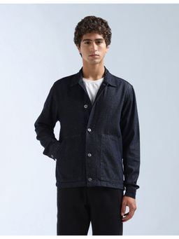 Flying Machine - Blue Men Solid Regular Fit Jacket