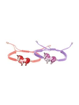 EL REGALO - Kids Bracelets Unisex Colors and Designs Pink and Purple (Set of 2)