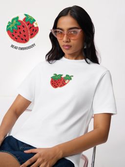The Souled Store - Tss Originals Strawberry Women Relaxed Fit T-Shirt