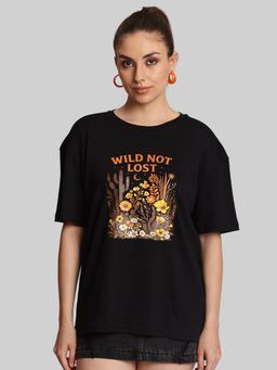 Bene Kleed - Women Oversize Floral Graphic Printed T-Shirt