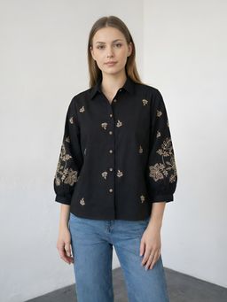 ZUMMER - Black Embroidered Shirt