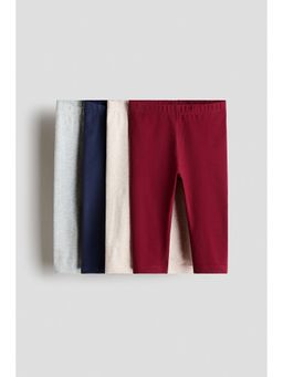 H&M - Unisex Multi-Color 4-Pack Cotton Jersey Leggings