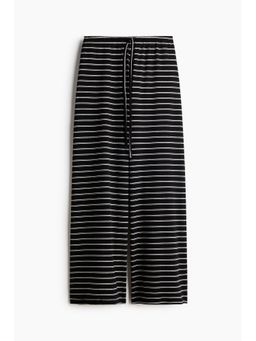 H&M - Women Black Cotton-Blend Trousers