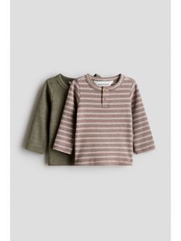 H&M - Boys Multi-Color 2-Pack Cotton Henley T-Shirts