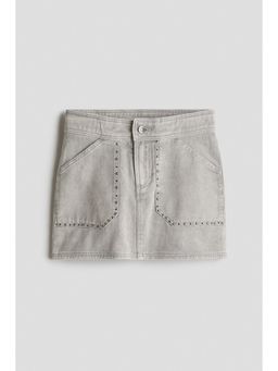 H&M - Girls Grey Studded Denim Skirt