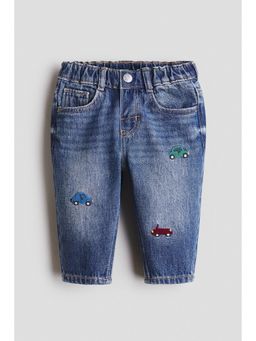 H&M - Boys Blue Embroidery-Motif Jeans