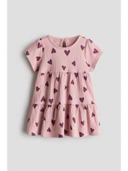 H&M - Girls Pink Printed Jersey Dress