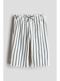 H&M - Girls White Textured Jersey Trousers
