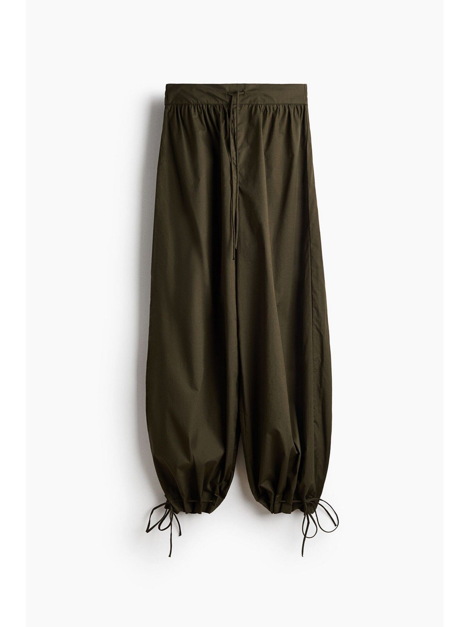 h&m Women Green Balloon-Leg Poplin Joggers-picture-18