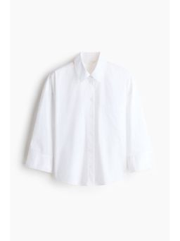 H&M - Women White Short Poplin Shirt