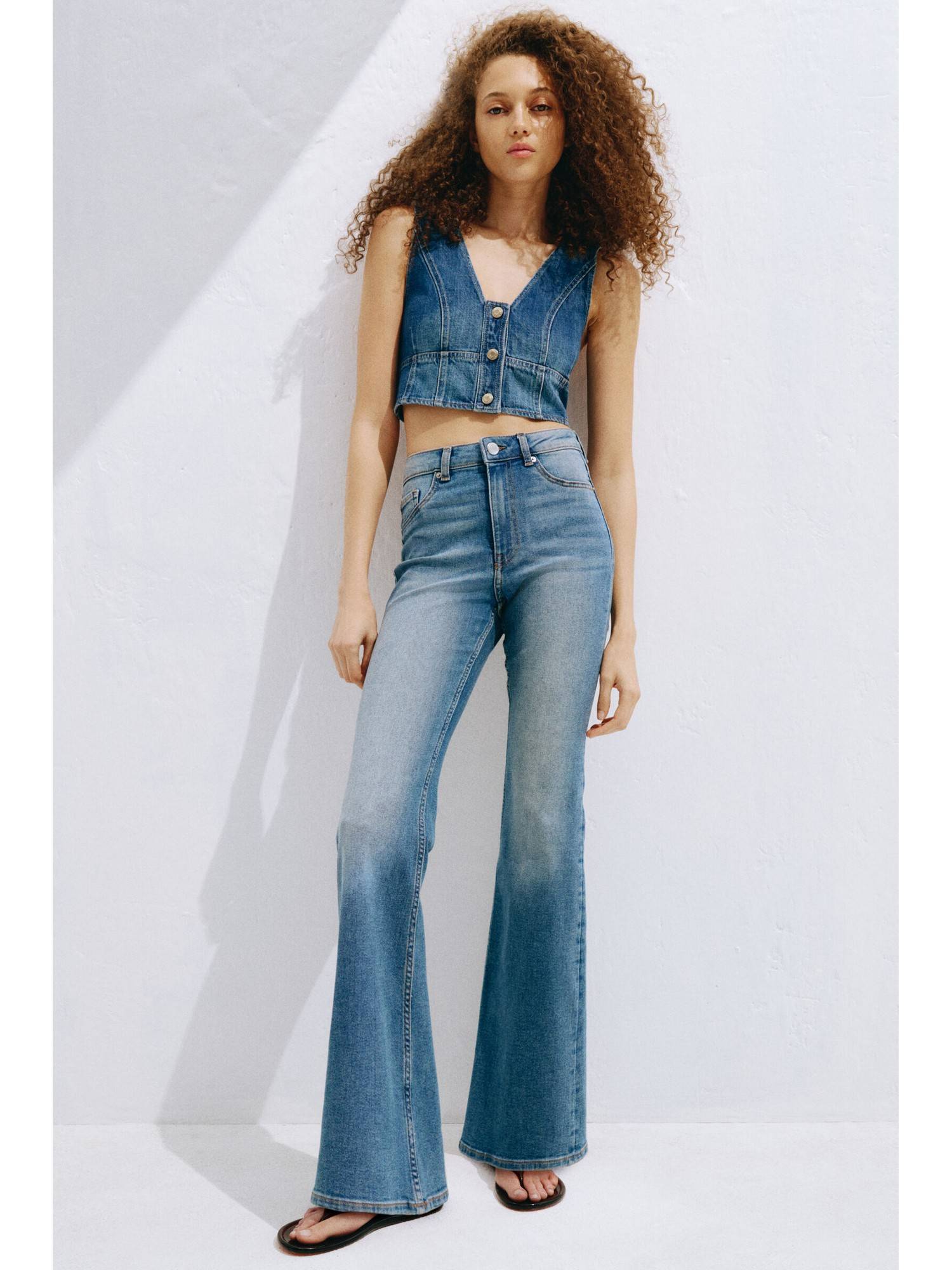 h&m Women Blue Flared High Waist Jeans-picture-26