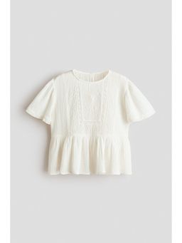H&M - Girls White Broderie-Anglaise Muslin Top