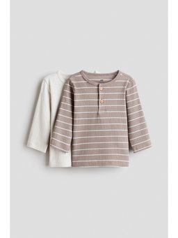 H&M - Boys Multi-Color 2-Pack Cotton Henley T-Shirts