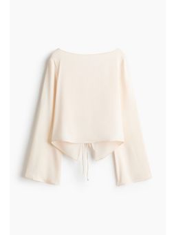 H&M - Women White Tie-Back Boat-Neck Top
