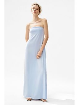 H&M - Women Blue Bandeau Maxi Dress