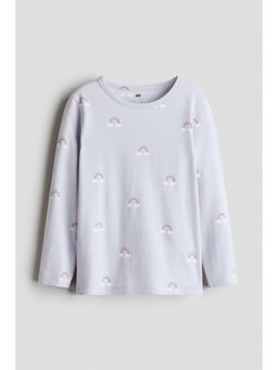 H&M - Girls Purple Printed Cotton Top