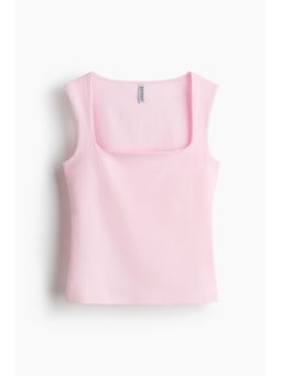 H&M - Women Pink Square-Neck Vest Top