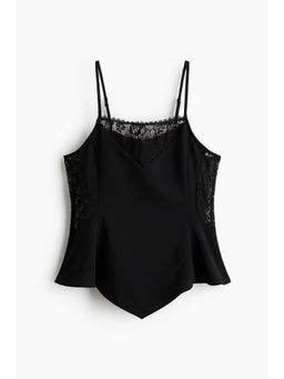 H&M - Women Black Lace-Detail Strappy Top