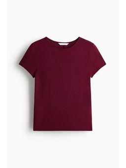 H&M - Women Red Fitted Viscose T-Shirt