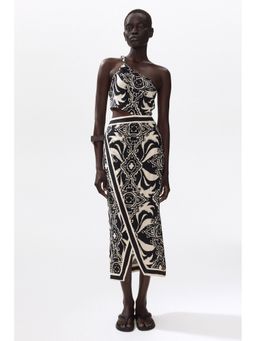 H&M - Women Beige Cut-Out One-Shoulder Dress