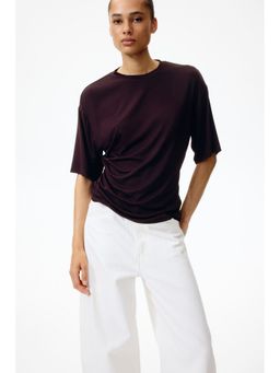H&M - Women Brown Draped Viscose Top
