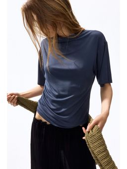 H&M - Women Blue Draped Viscose Top
