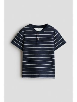 H&M - Boys Blue Cotton Henley T-Shirt