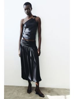 H&M - Women Black Draped One-Shoulder Top