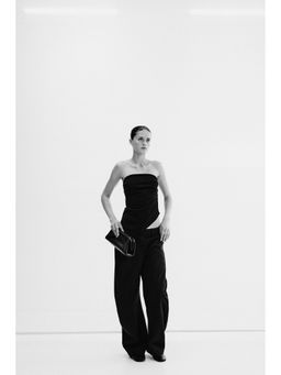 H&M - Women Black Asymmetric Tube Top