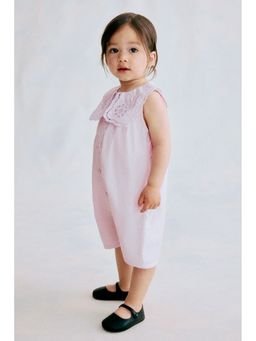 H&M - Girls Purple Sailor-Collared Cotton Romper
