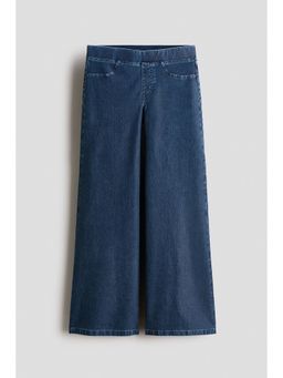 H&M - Girls Blue Denim-Look Wide-Leg Jeggings