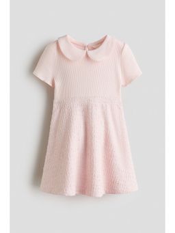 H&M - Girls Pink Flared-Skirt Collared Dress