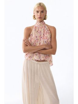 H&M - Women White Tie-Detail Chiffon Top