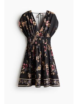 H&M - Women Black Draped Tie-Detail Dress